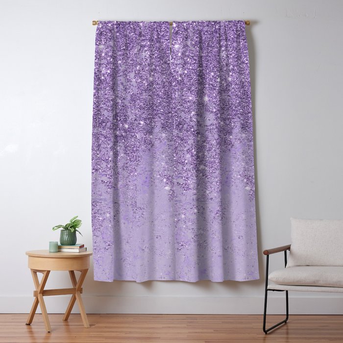 Modern elegant lavender lilac glitter marble Window Curtain Gallery Image 5