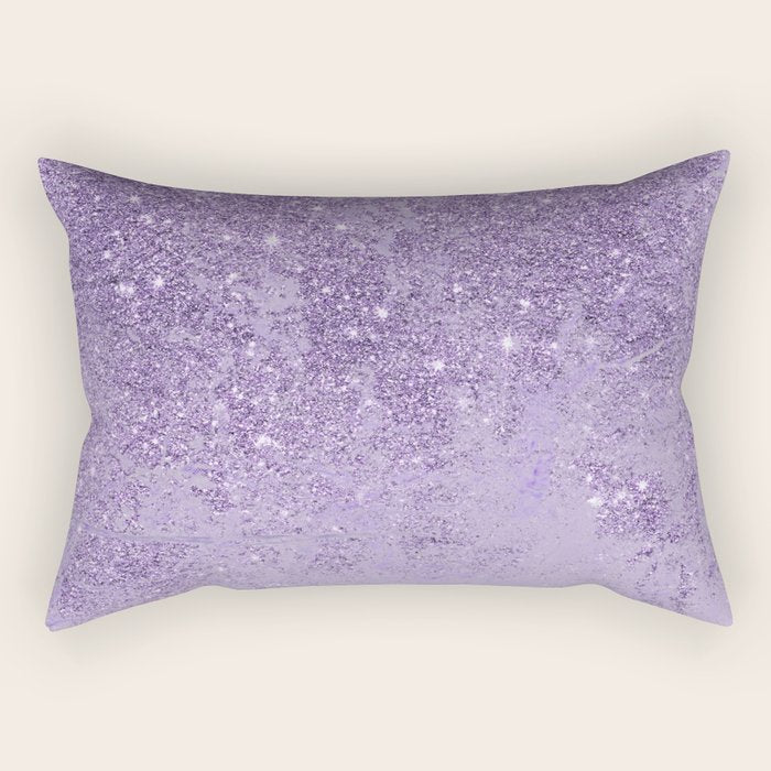 Modern elegant lavender lilac glitter marble Rectangular Pillow Gallery Image 1
