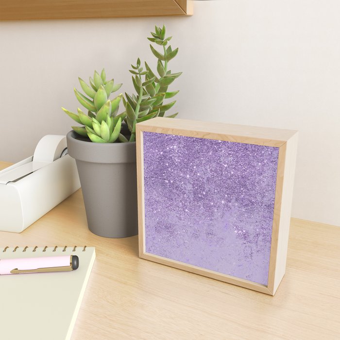 Modern elegant lavender lilac glitter marble Mini Art Print Gallery Image 2