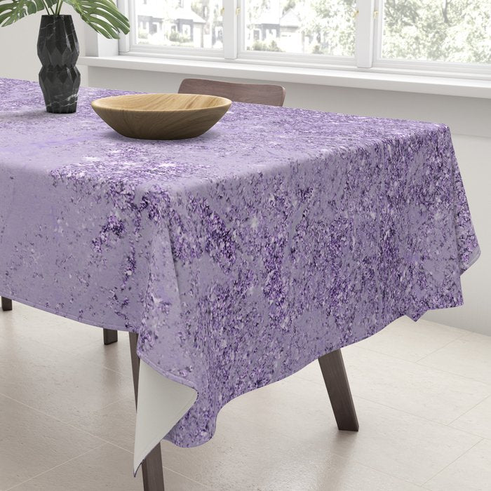 Modern elegant lavender lilac glitter marble Tablecloth Gallery Image 3