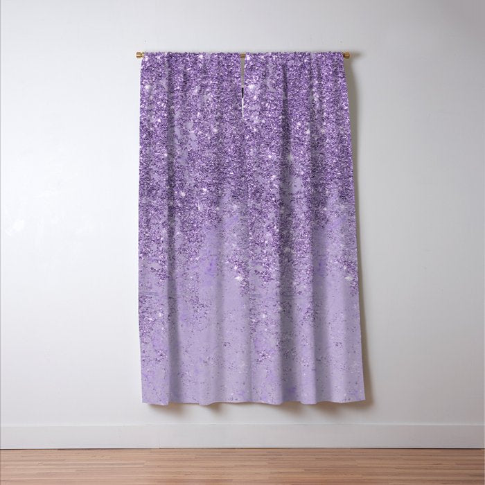 Modern elegant lavender lilac glitter marble Window Curtain Gallery Image 3