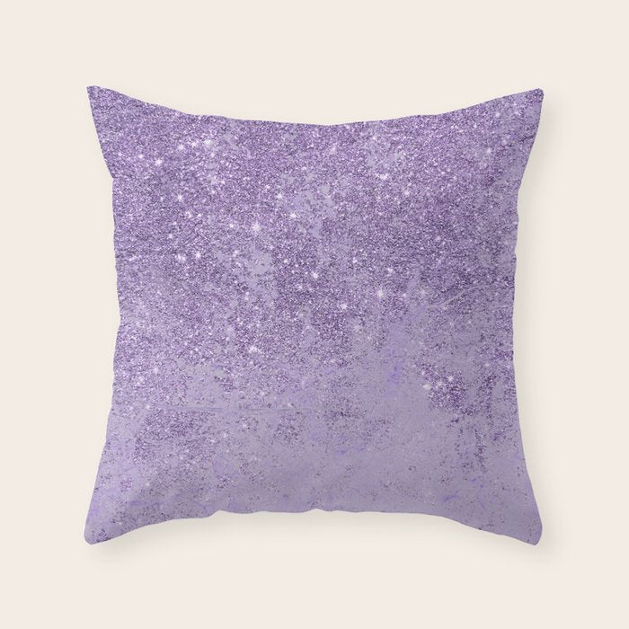Modern elegant lavender lilac glitter marble Throw Pillow Gallery Image 6