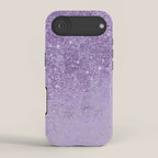 Modern elegant lavender lilac glitter marble iPhone Case Gallery Image 2