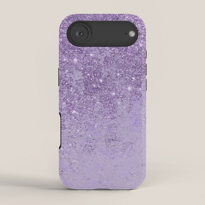 Modern elegant lavender lilac glitter marble iPhone Case Gallery Image 2