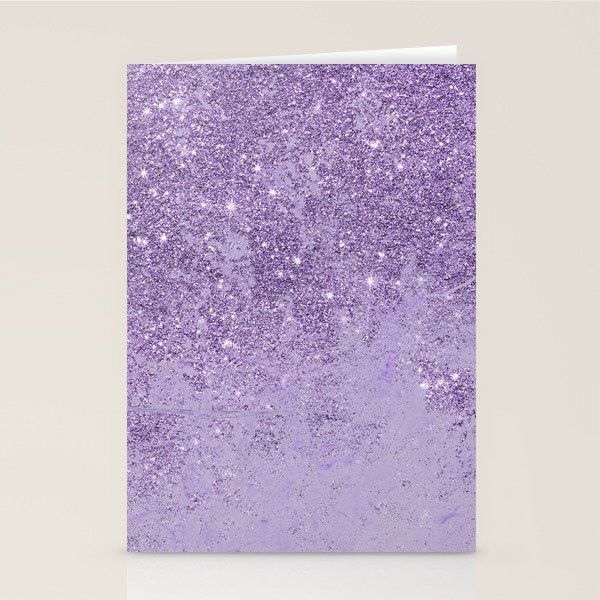 Modern elegant lavender lilac glitter marble Stationery Card Gallery Image 1