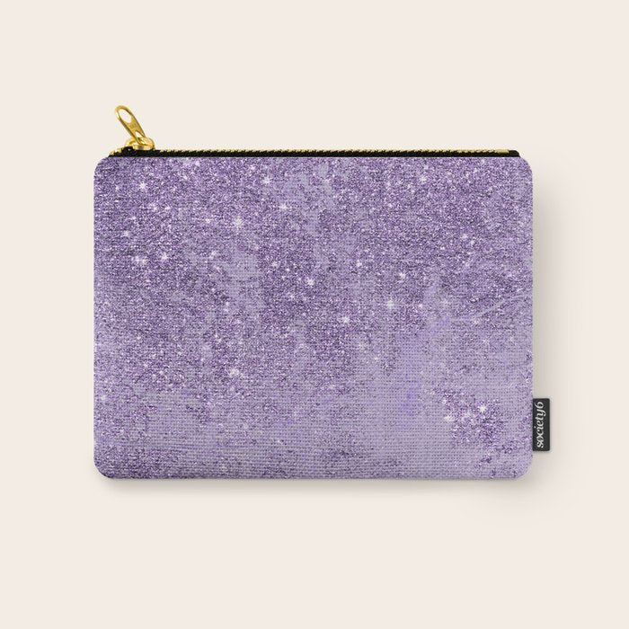 Modern elegant lavender lilac glitter marble Carry All Pouch Gallery Image 1