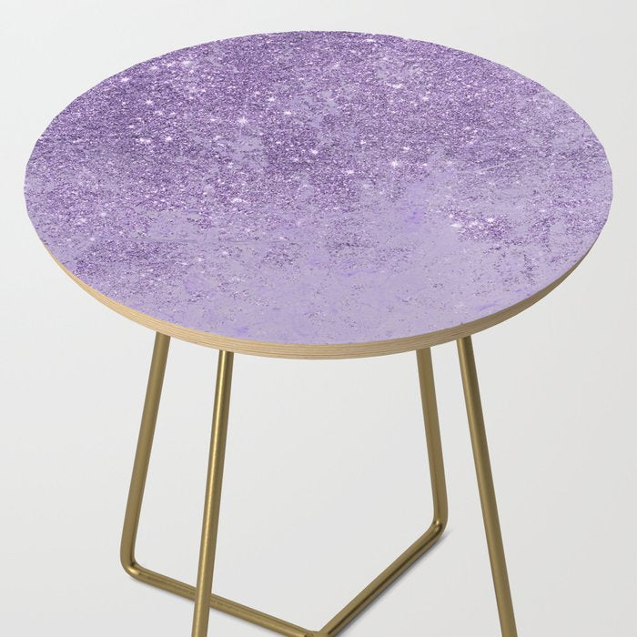 Modern elegant lavender lilac glitter marble Side Table Gallery Image 2
