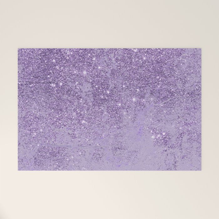 Modern elegant lavender lilac glitter marble Welcome Mat Gallery Image 1