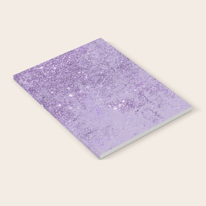 Modern elegant lavender lilac glitter marble Notebook Gallery Image 1