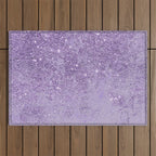 Modern elegant lavender lilac glitter marble Outdoor Rug Gallery Image 1