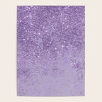 Modern elegant lavender lilac glitter marble Poster Gallery Image 4