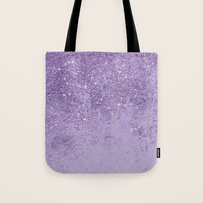 Modern elegant lavender lilac glitter marble Tote Bag Gallery Image 1