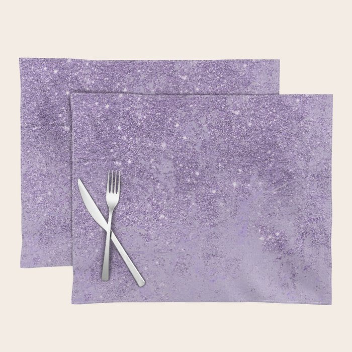 Modern elegant lavender lilac glitter marble Placemat Gallery Image 1