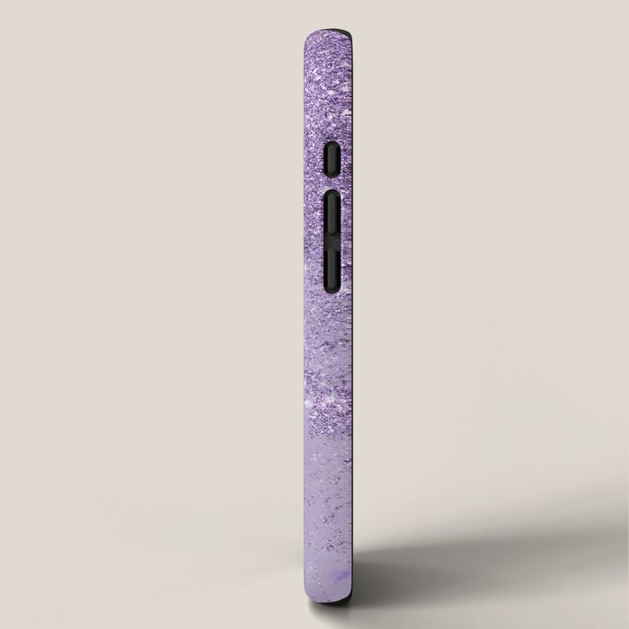 Modern elegant lavender lilac glitter marble iPhone Case Gallery Image 2