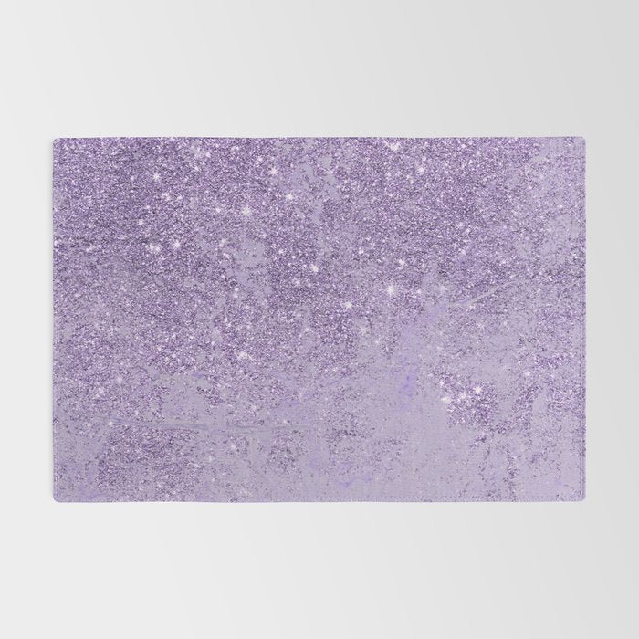 Modern elegant lavender lilac glitter marble Rug Gallery Image 2