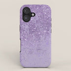 Modern elegant lavender lilac glitter marble iPhone Case Gallery Image 1