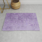 Modern elegant lavender lilac glitter marble Rug Gallery Image 1