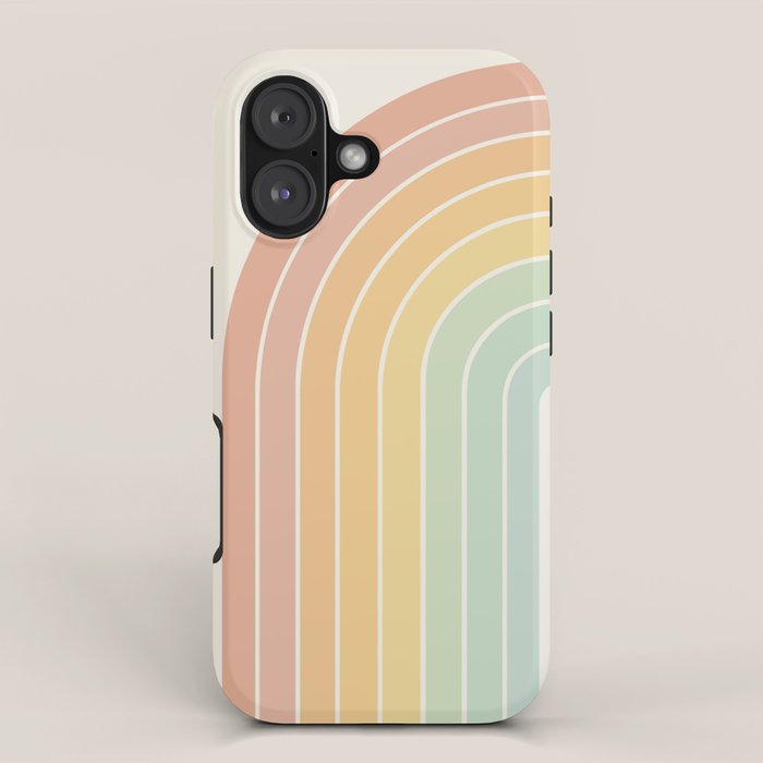 Gradient Arch XIV Pastel Mid Century Modern Rainbow iPhone Case Gallery Image 1