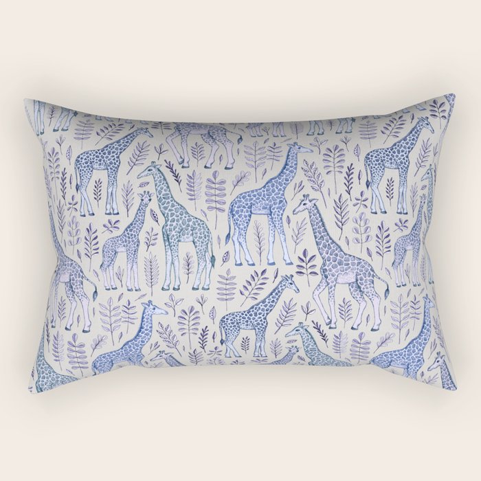 Blue Giraffe Pattern Rectangular Pillow Gallery Image 1