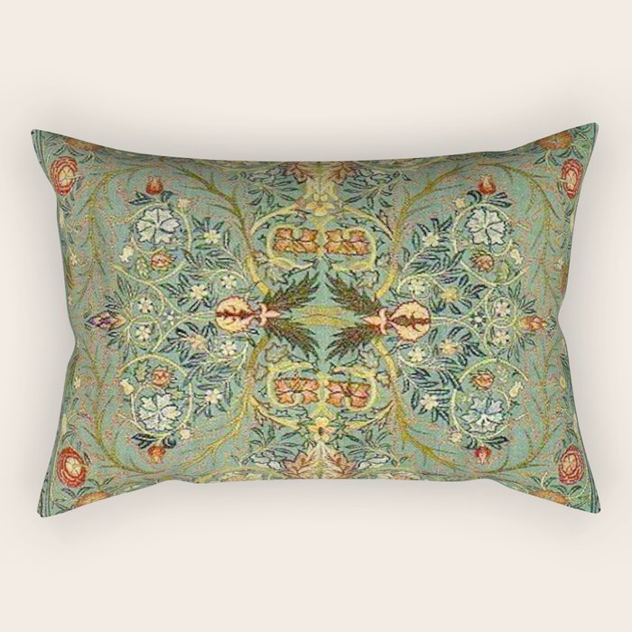 William Morris Antique Acanthus Floral Rectangular Pillow Gallery Image 1