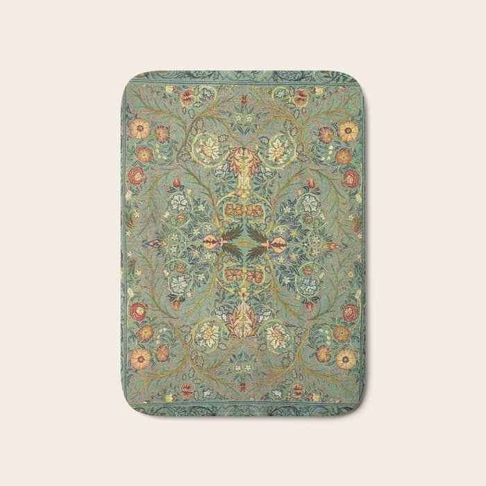 William Morris Antique Acanthus Floral Bath Mat Gallery Image 1