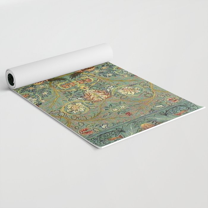 William Morris Antique Acanthus Floral Yoga Mat Gallery Image 2