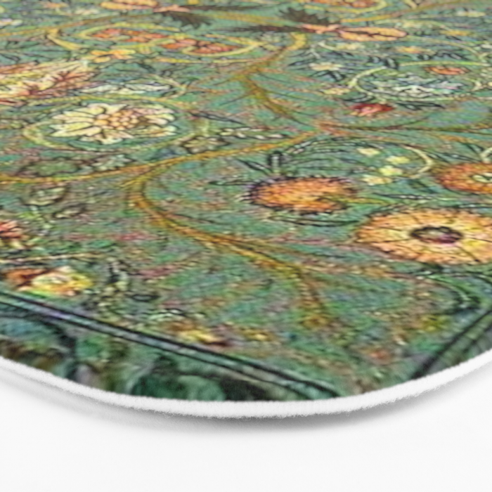 William Morris Antique Acanthus Floral Bath Mat Gallery Image 3