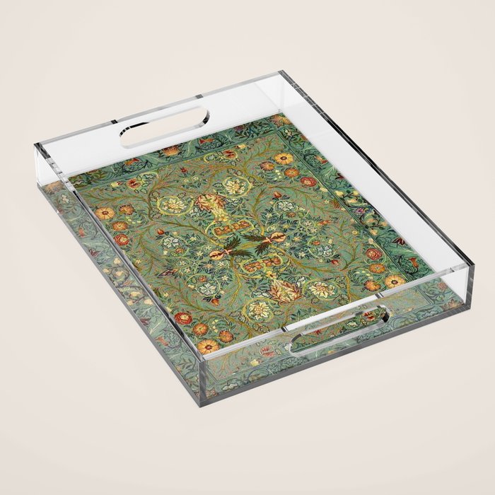 William Morris Antique Acanthus Floral Acrylic Tray Gallery Image 1