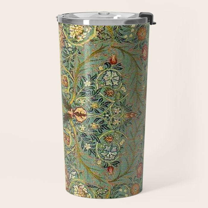 William Morris Antique Acanthus Floral Travel Mug Gallery Image 2