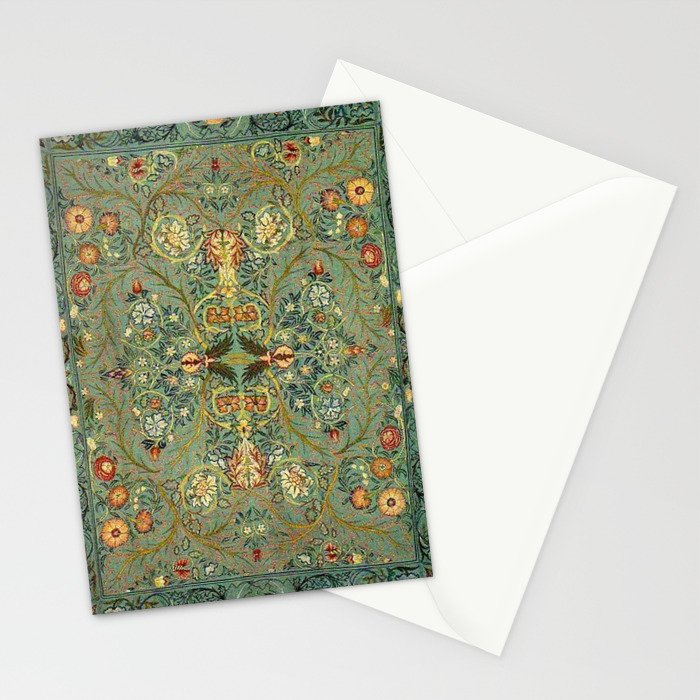 William Morris Antique Acanthus Floral Stationery Card Gallery Image 2