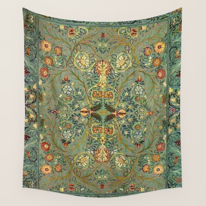 William Morris Antique Acanthus Floral Wall Tapestry Gallery Image 1
