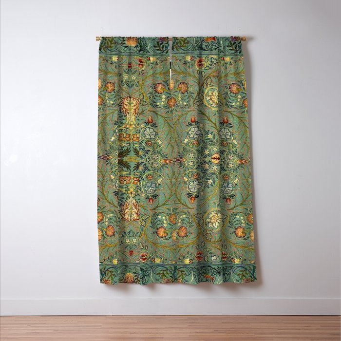 William Morris Antique Acanthus Floral Window Curtain Gallery Image 3