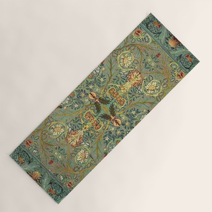 William Morris Antique Acanthus Floral Yoga Mat Gallery Image 1