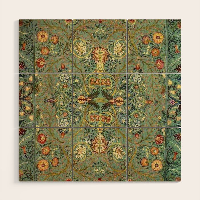 William Morris Antique Acanthus Floral Wood Wall Art Gallery Image 1