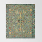 William Morris Antique Acanthus Floral Throw Blanket Gallery Image 2