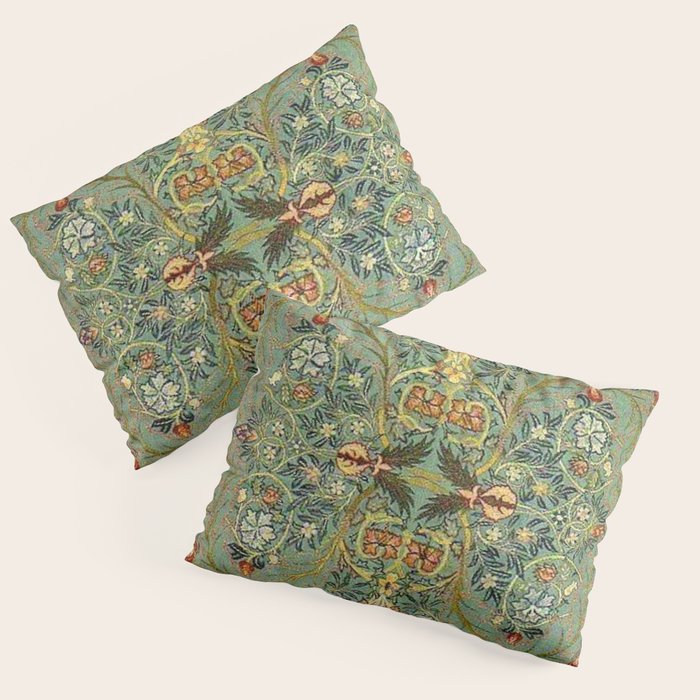 William Morris Antique Acanthus Floral Pillow Sham Gallery Image 1