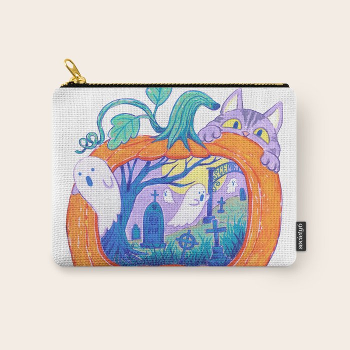 Halloween Pumpkin Graveyard Carry All Pouch Gallery Image 1