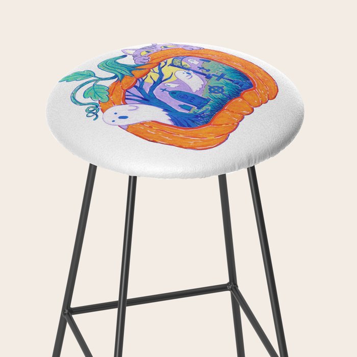 Halloween Pumpkin Graveyard Stool Gallery Image 2