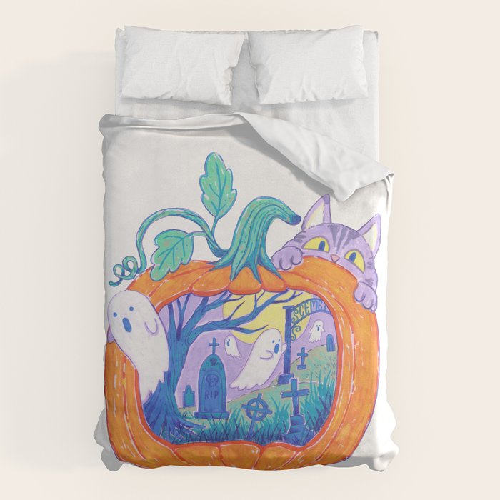 Halloween Pumpkin Graveyard Duvet Cover Gallery Image 6