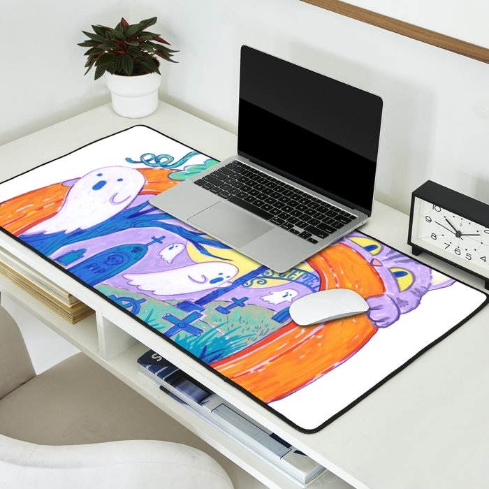Halloween Pumpkin Graveyard Desk Mat Gallery Image 2