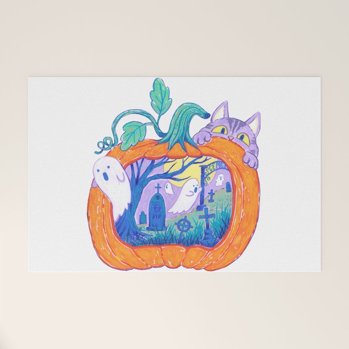 Halloween Pumpkin Graveyard Welcome Mat Gallery Image 1