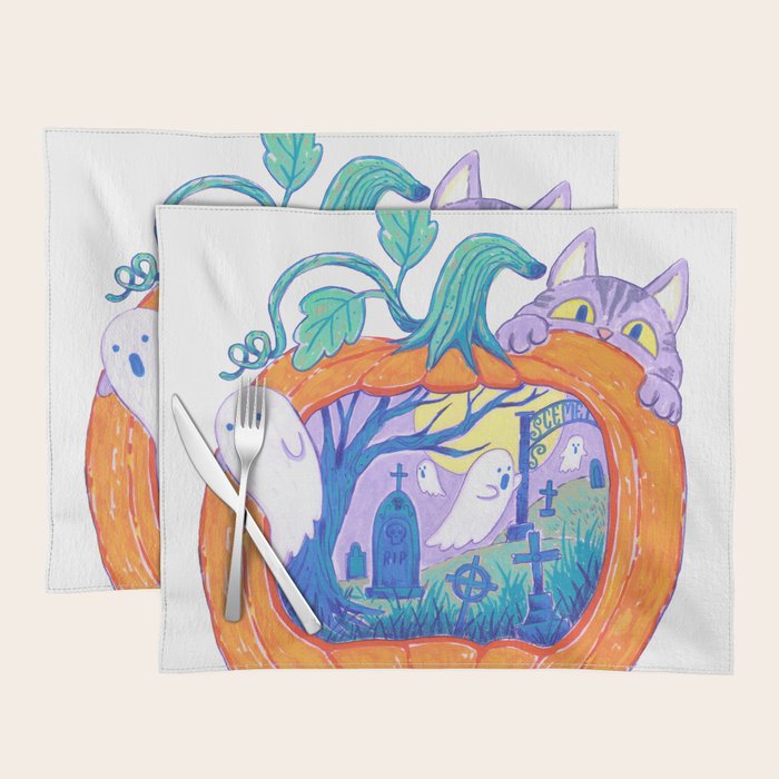 Halloween Pumpkin Graveyard Placemat Gallery Image 1