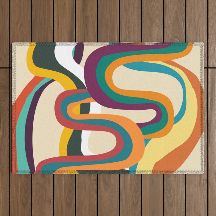 Groovy rainbow of doom Outdoor Rug Gallery Image 1