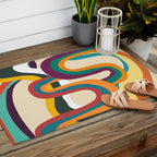 Groovy rainbow of doom Outdoor Rug Gallery Image 2