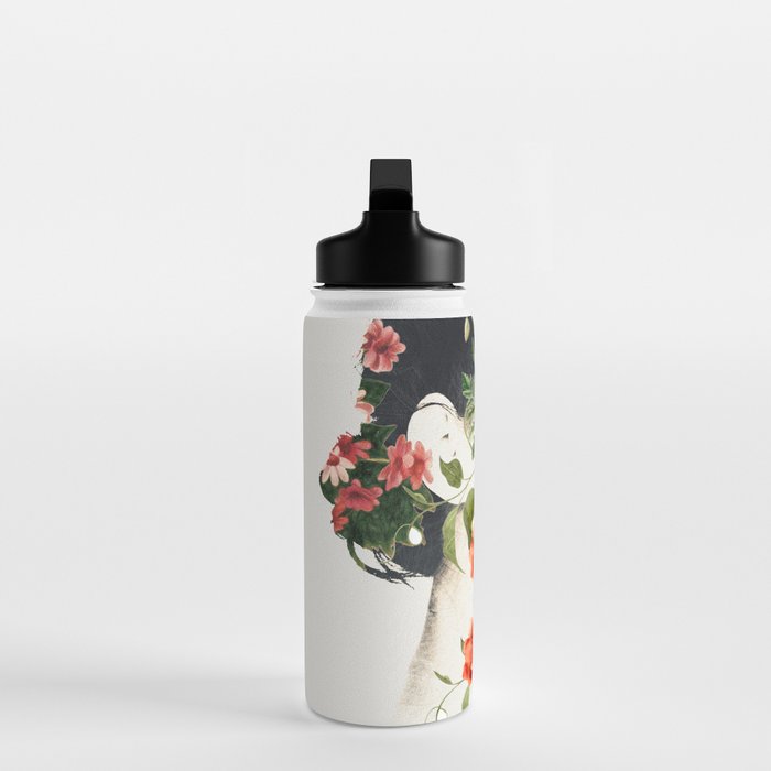 Minimal Collage Floral Portrait 4 Water Bottle Gallery Image 3