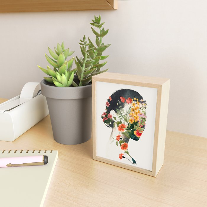 Minimal Collage Floral Portrait 4 Mini Art Print Gallery Image 2
