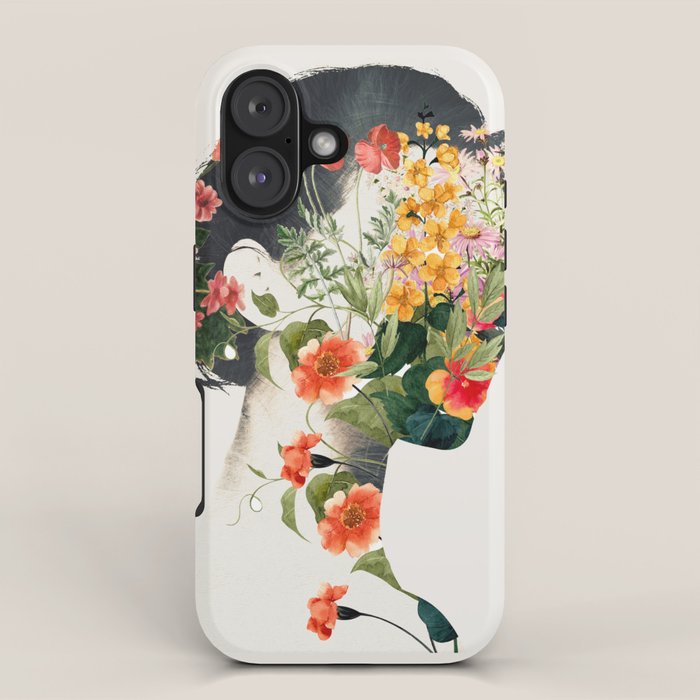 Minimal Collage Floral Portrait 4 iPhone Case Gallery Image 1