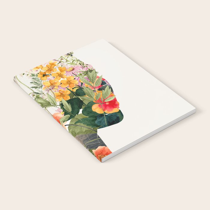 Minimal Collage Floral Portrait 4 Notebook Gallery Image 2