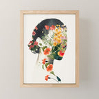 Minimal Collage Floral Portrait 4 Mini Art Print Gallery Image 1
