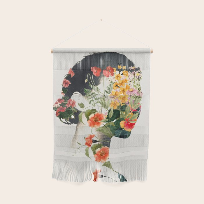 Minimal Collage Floral Portrait 4 Wall Hanging Gallery Image 1
